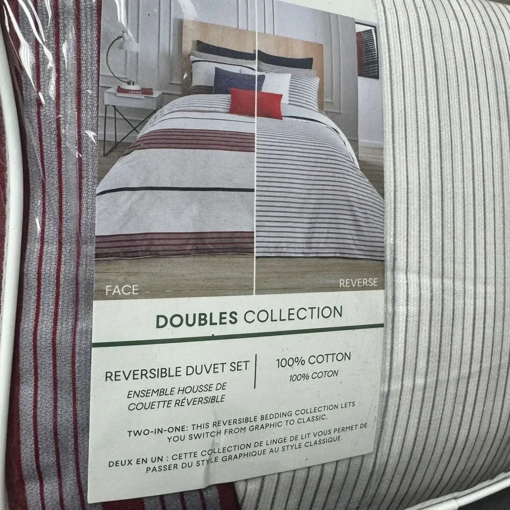 Lacoste Home King 3PC Milady Reversible Duvet Cover And Shams Set